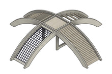 Kletterbrücke aus 4 Teilen mit Mittelpodest - Kletternetzbahn, Hühnerleiter, Sprossenbahn, Turnleiter