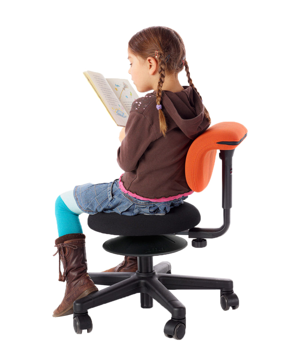 Erzieherhocker smoover mini 32 cm Ø, Sitzhöhe 32 - 38 cm mit Kunstlederbezug