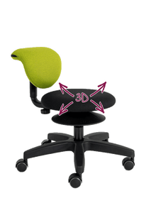 Erzieherhocker smoover maxi 42 cm Ø 3D-Mechanik (Wackelfunktion), in 4 versch. Sitzhöhen (34-40 |35-44 | 40-51 | 44-55  cm) mit Kunstlederbezug