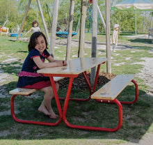 Picknick Sitzgarnitur Metall/Holz rot