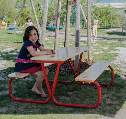 Picknick Sitzgarnitur Metall/Holz rot