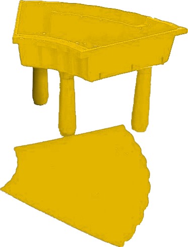 B-Ware Sand-Matschtisch Trapez gelb