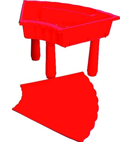 B-Ware Sand-Matschtisch Trapez rot