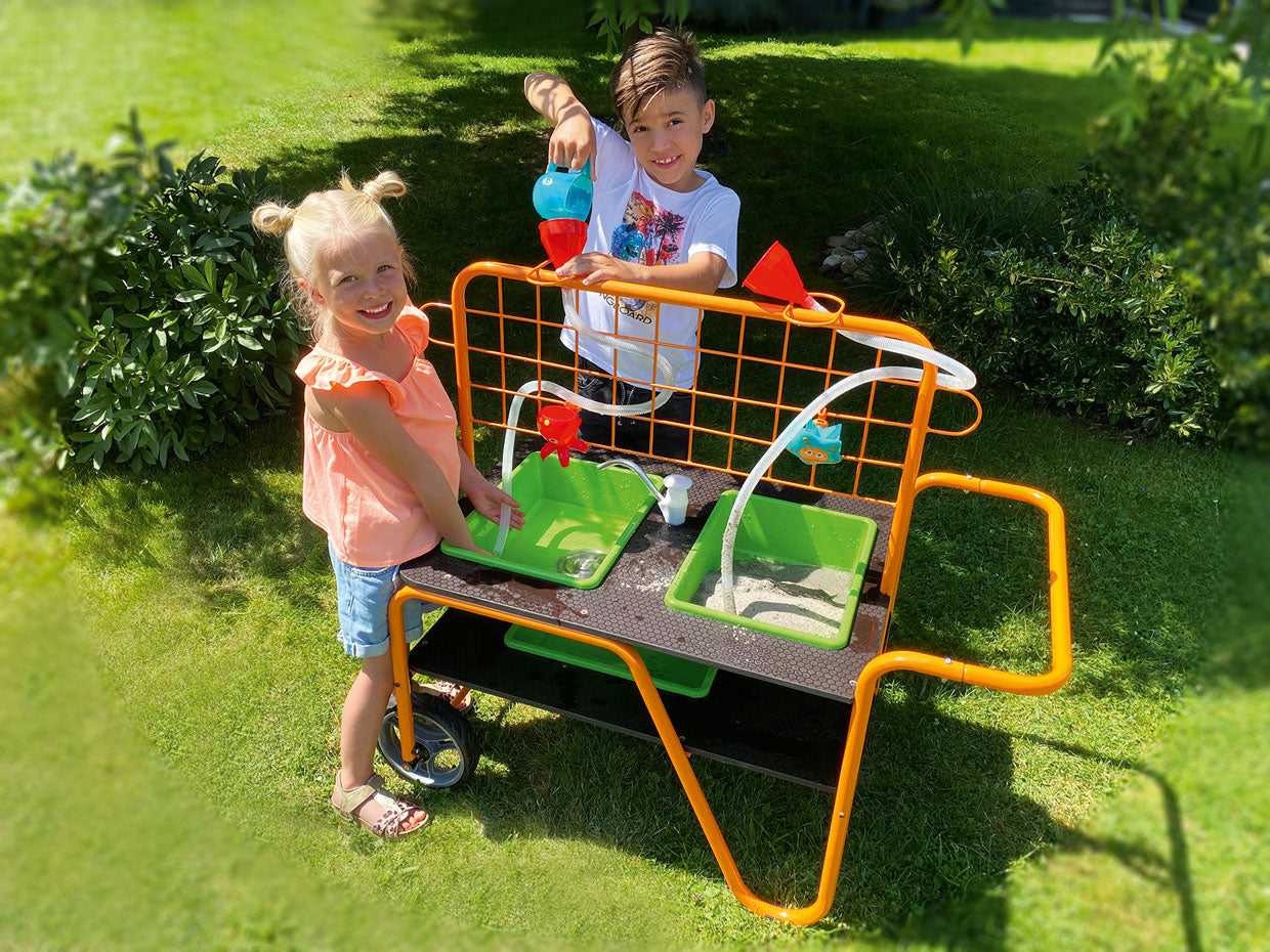 Table d'eau mobile, 2 bacs, mur et pompe