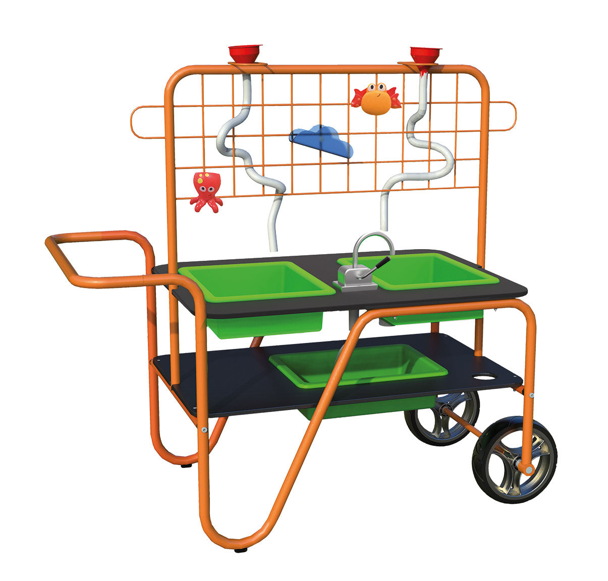 Table d'eau mobile, 2 bacs, mur et pompe