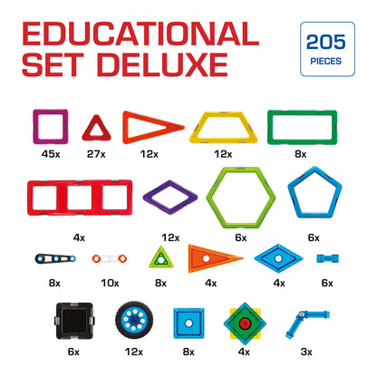 GeoSmart Educational Set Deluxe magnetic 205 pieces.