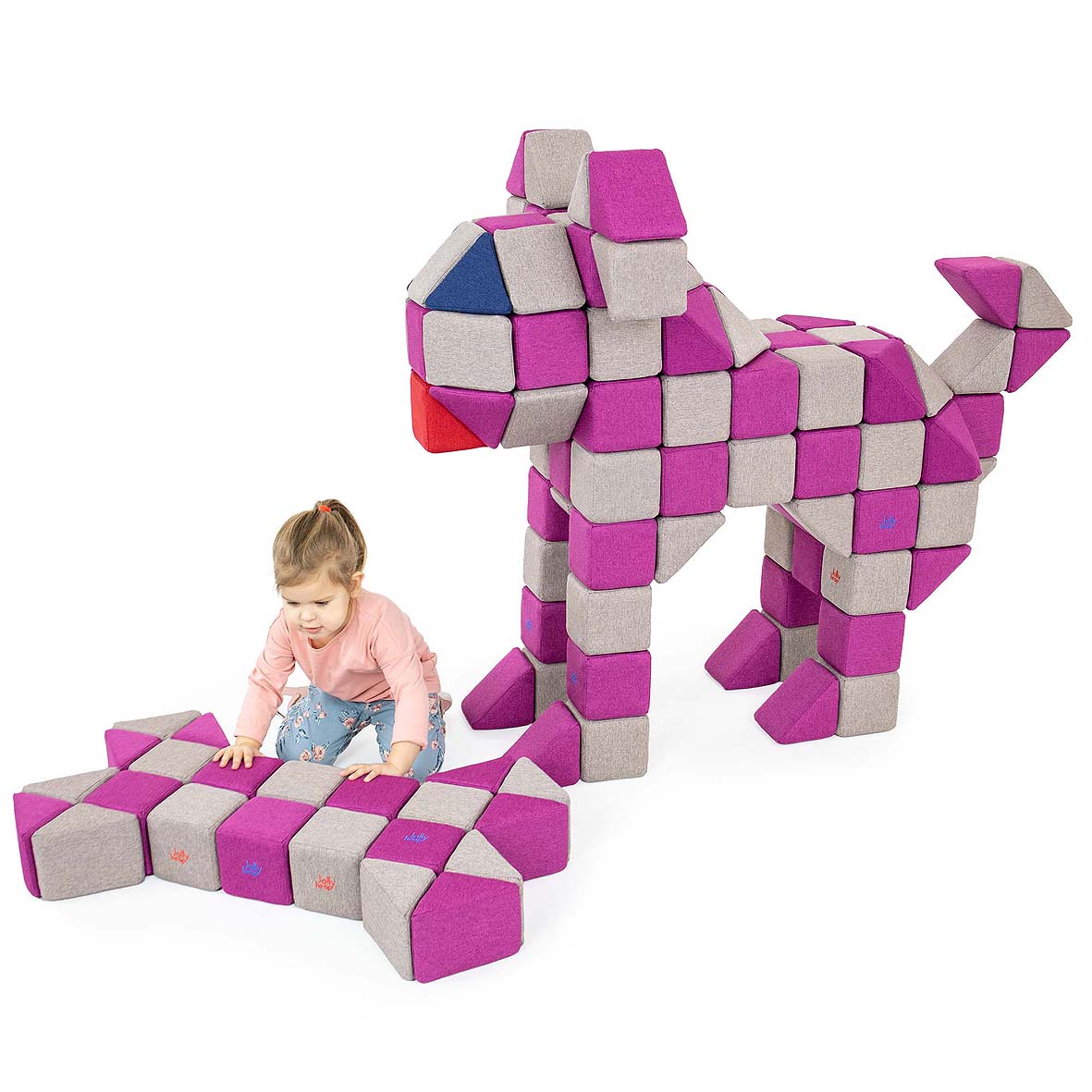Jolly Heap 150-piece Joy Set magnetic building blocks, 2 building shapes in 36 different color combinations