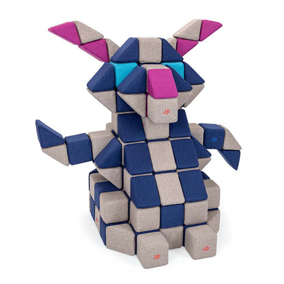 Jolly Heap 16-piece magnetic building blocks extra set with 2 special shapes in 36 different color combinations