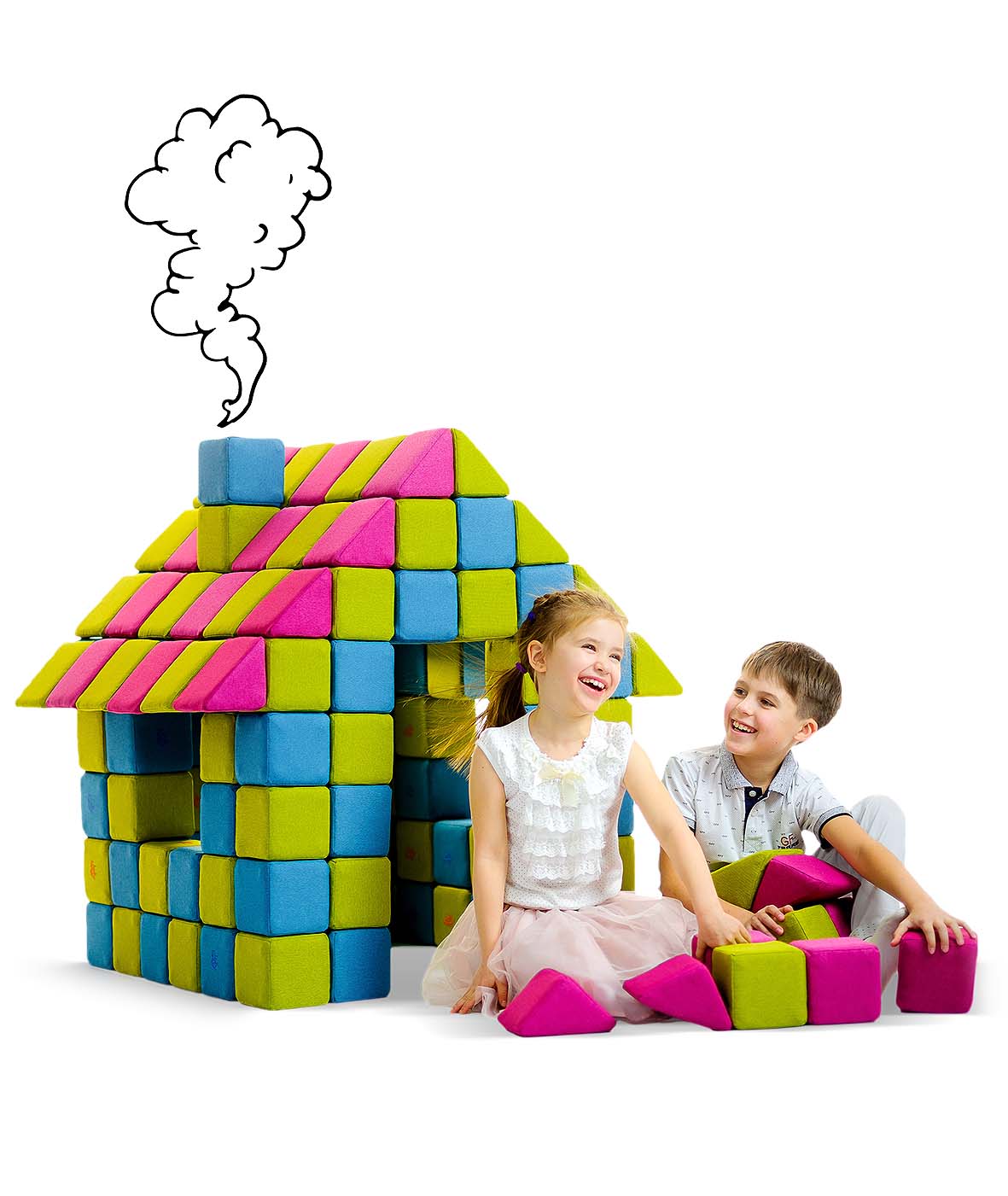 Jolly Heap 100tlg. magnetische Bausteine  Basic Set 2 Bauformen in 36 verschiedenen Farbkombinationen