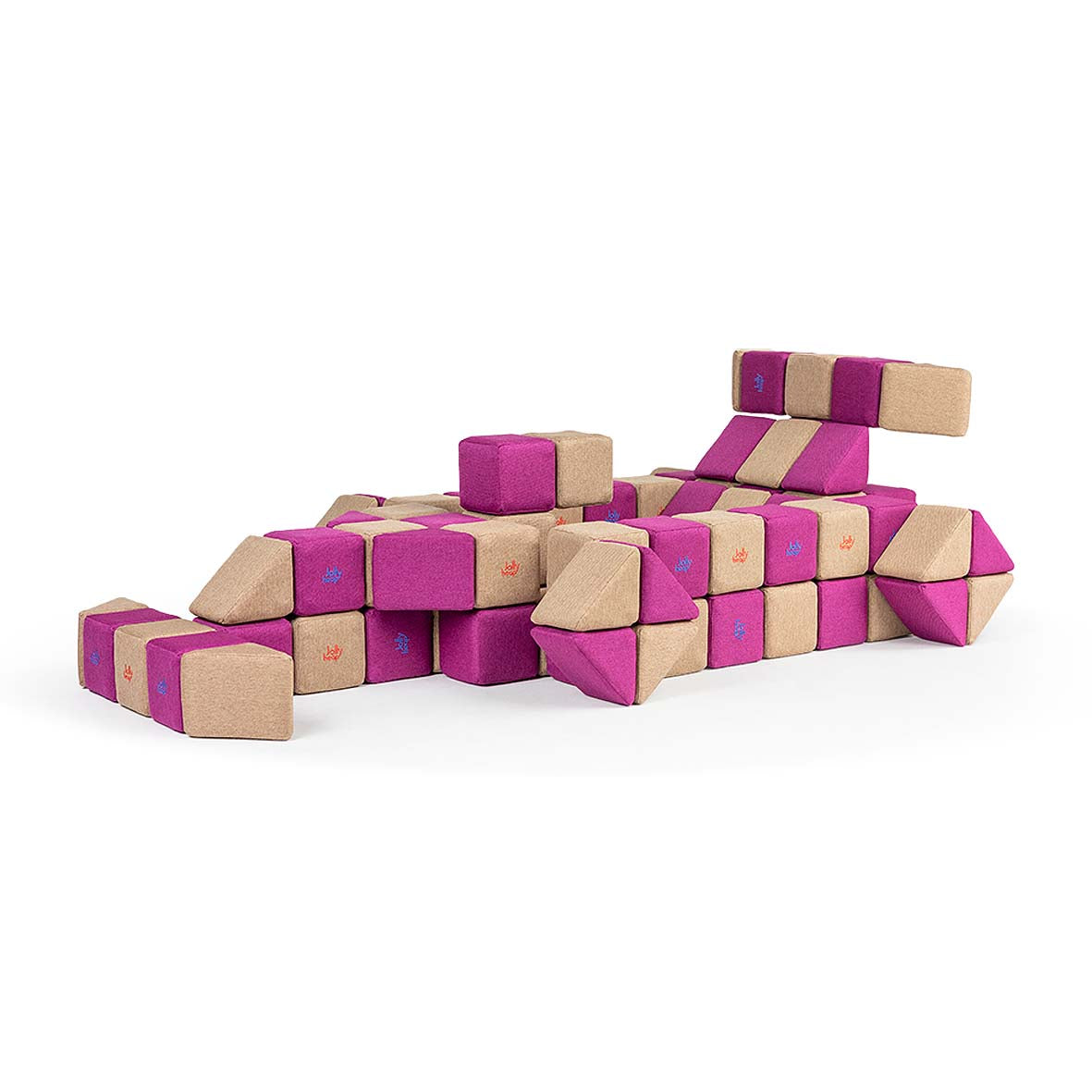 Jolly Heap 100tlg. magnetische Bausteine  Basic Set 2 Bauformen in 36 verschiedenen Farbkombinationen