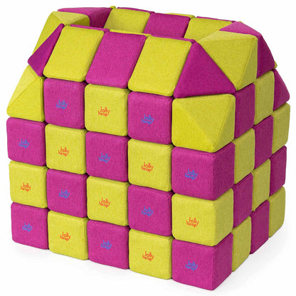 Jolly Heap, ensemble de 50 pièces de blocs de construction magnétiques de taille moyenne, 2 formes dans 36 combinaisons de couleurs différentes