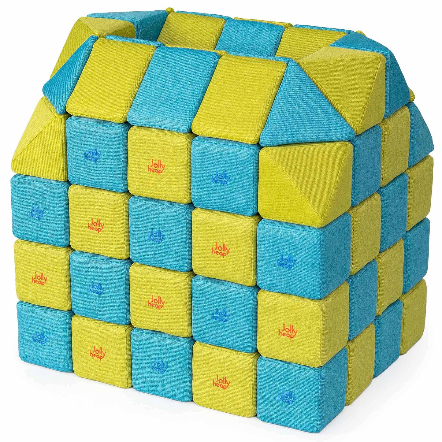 Jolly Heap 16-piece magnetic building blocks extra set with 2 special shapes in 36 different color combinations