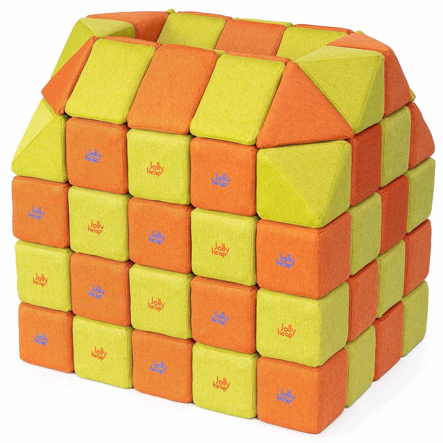 Jolly Heap, ensemble de 50 pièces de blocs de construction magnétiques de taille moyenne, 2 formes dans 36 combinaisons de couleurs différentes