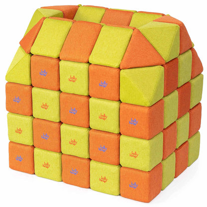 Jolly Heap, 100 pièces de blocs de construction magnétiques créatifs, 4 formes et 36 combinaisons de couleurs différentes