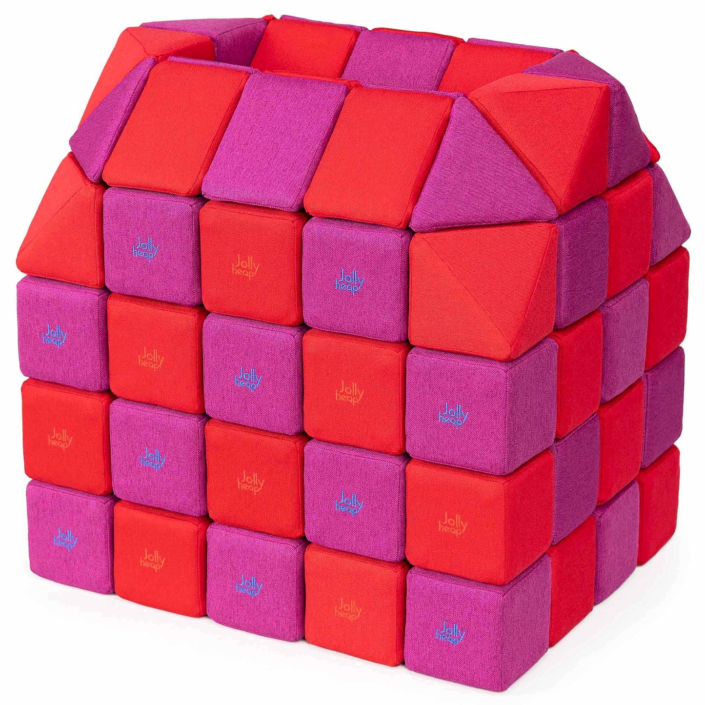 Jolly Heap, ensemble de 50 pièces de blocs de construction magnétiques de taille moyenne, 2 formes dans 36 combinaisons de couleurs différentes