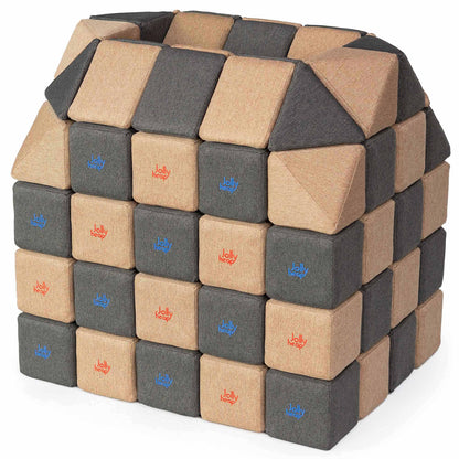 Jolly Heap, ensemble de 50 pièces de blocs de construction magnétiques de taille moyenne, 2 formes dans 36 combinaisons de couleurs différentes