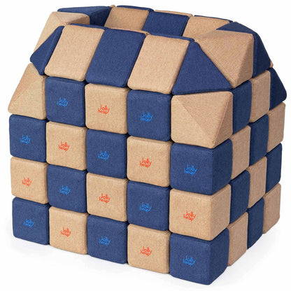 Jolly Heap 16-piece magnetic building blocks extra set with 2 special shapes in 36 different color combinations