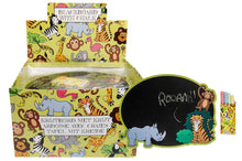 Tafel mit wildem Tiere Motiv mit Kreide 24er Pack