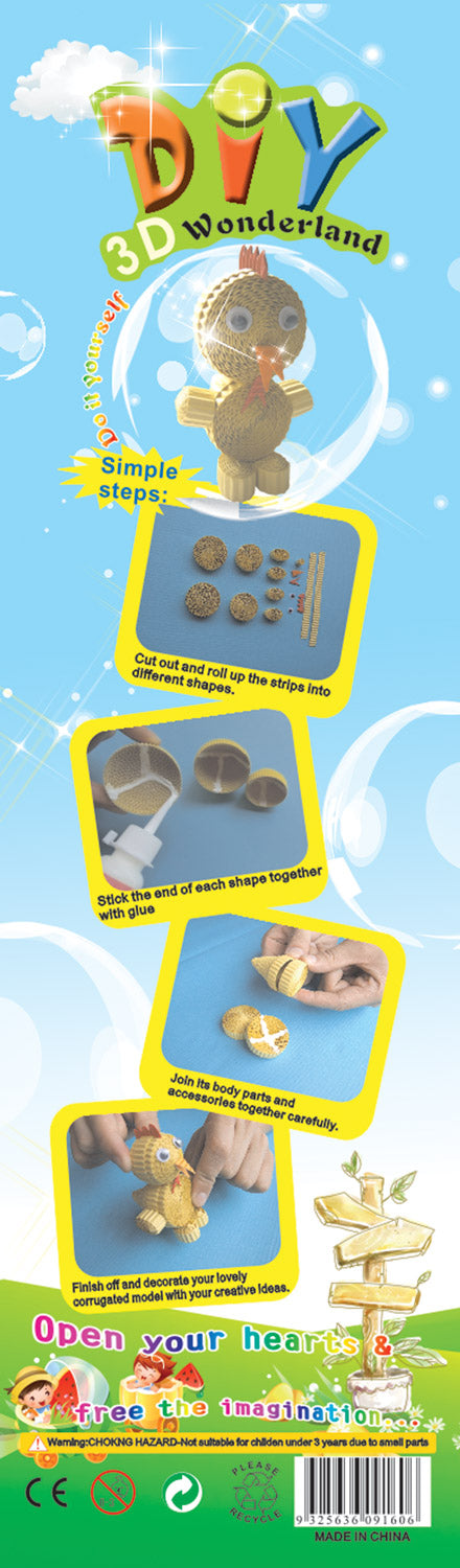 Bastel-Set Wellpappe Tiere inkl. Zubehör