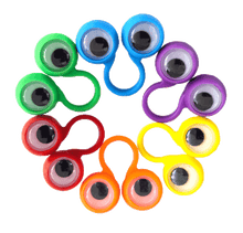 Fingeraugen 50 Stück in rot, gelb, orange, grün, blau und lila