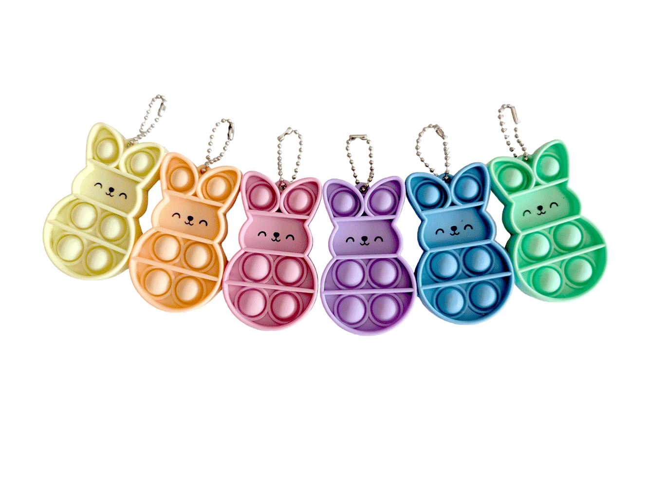 Anti-Stress-Hasenanhänger 6er Set