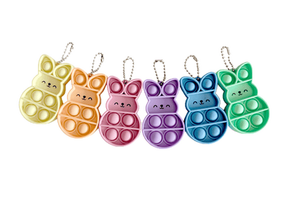 Anti-Stress-Hasenanhänger 6er Set