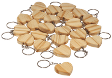 Schlüsselanhänger Herz, 24 Stück aus Holz