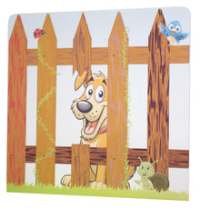 Löwenherz Schallfresser Raumteiler Zaunmotiv mit Hund - einseitig bedruckt