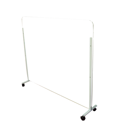 Schallfresser-Raumteiler mobil mit weißen Rahmen 150 cm breit, 100 cm hoch
