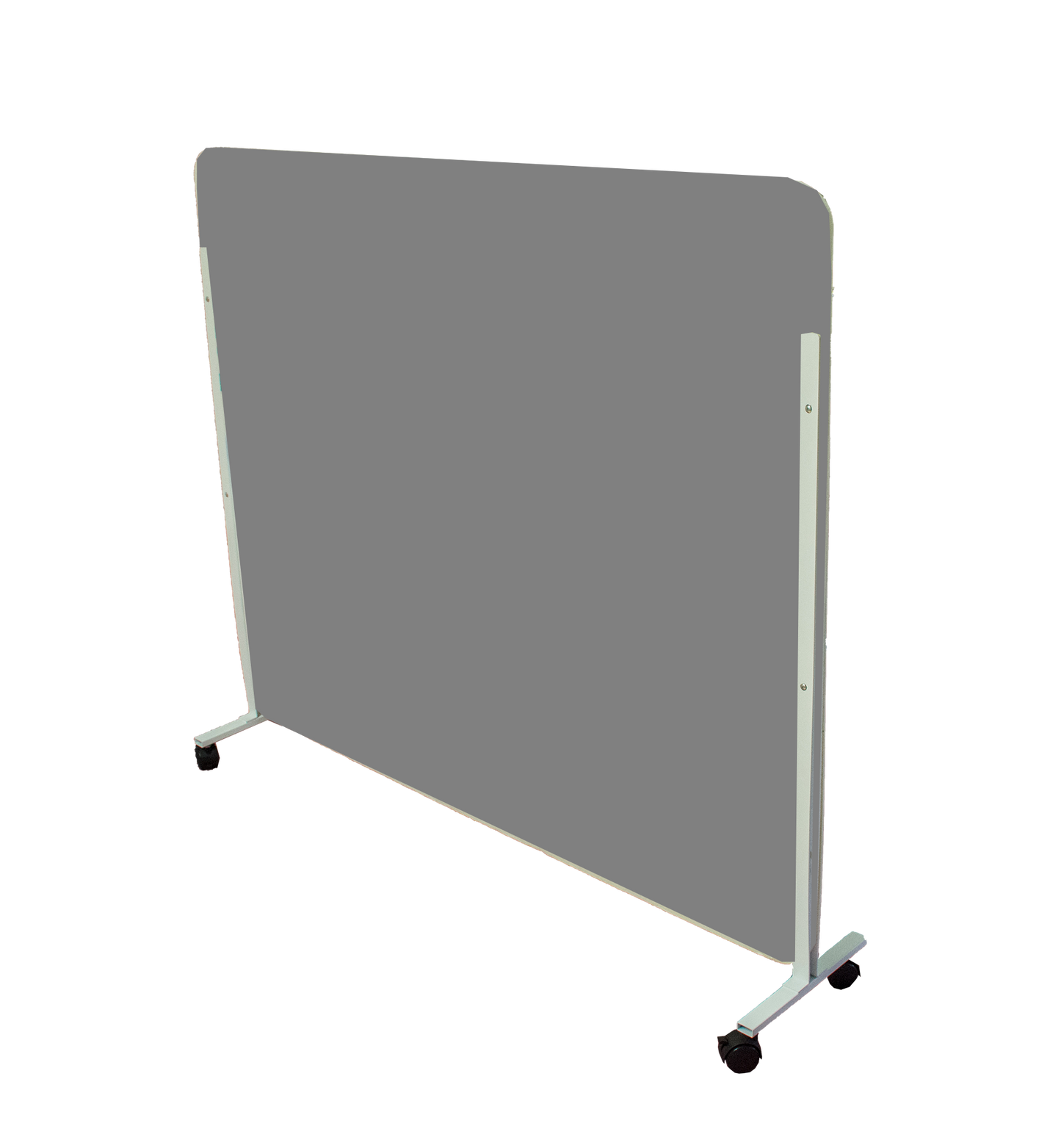 Schallfresser-Raumteiler mobil mit weißen Rahmen 150 cm breit, 100 cm hoch