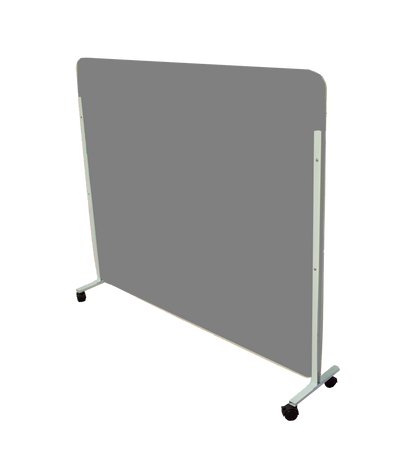 Schallfresser-Raumteiler mobil mit weißen Rahmen 150 cm breit, 100 cm hoch
