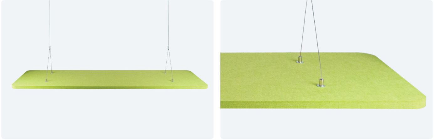 Soundproof ceiling mounting, horizontal suspension