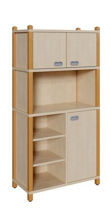 Wardrobe with 1 door and 5 open shelves, 160 cm high