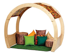 Autumn cozy den with cushions and mat