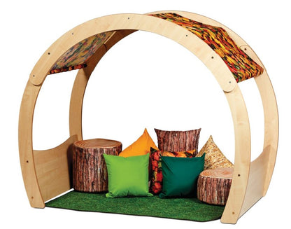 Autumn cozy den with cushions and mat