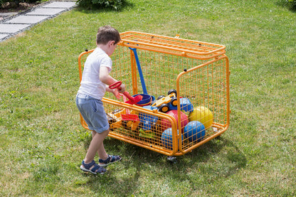Transport trolley with pinch protection - lockable