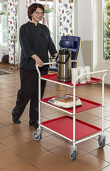 Servierwagen mit 3 Tabletts