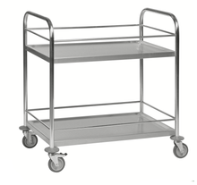 Servierwagen Edelstahl mit Umrandung