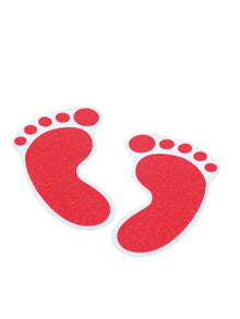 Fußstopper rot 2tlg- Aufkleber