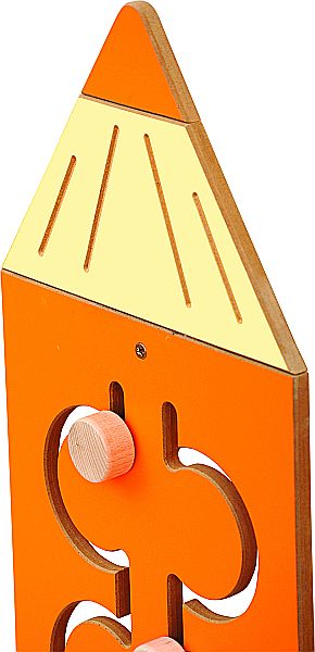 Wandspiel Motorikschleife Buntstift orange