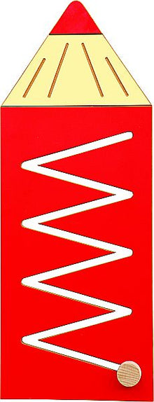 Wandspiel Motorikschleife Buntstift rot