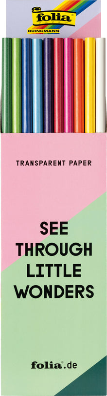Transparentpapier 100 Bogen/10 Farben 42g/m² gerollt