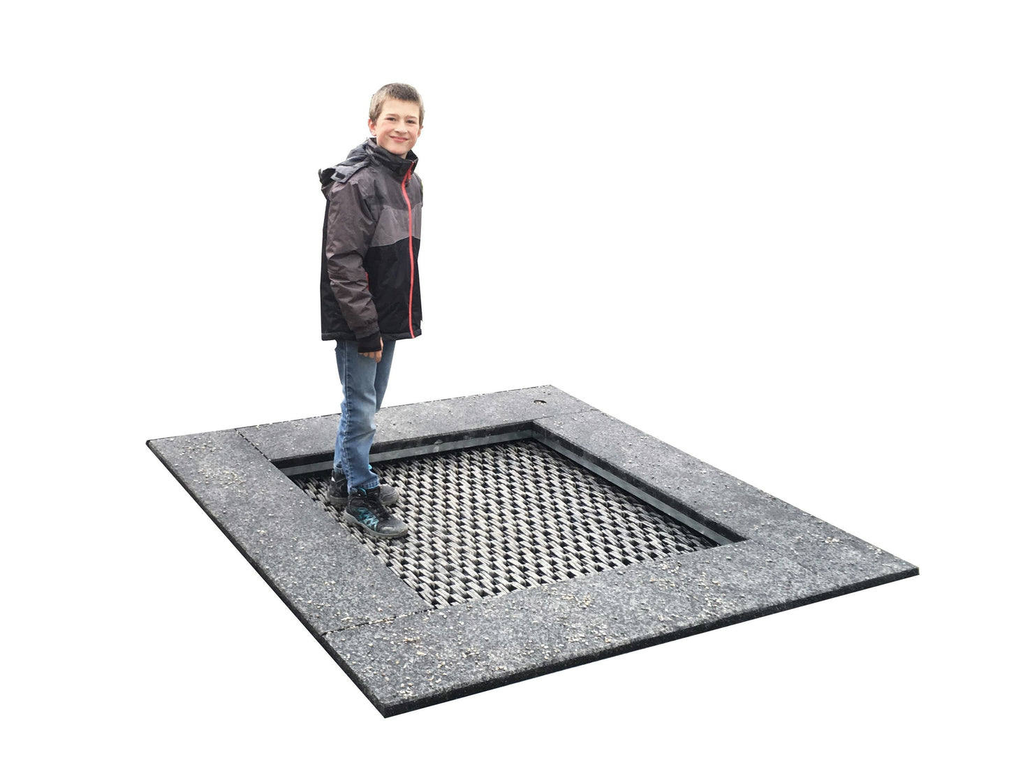 Mini trampoline de jeu encastrable, 175 x 175 cm