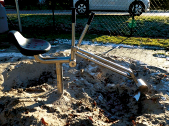 Sandbagger aus Edelstahl mit Bodenplatte