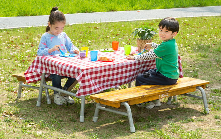 Outdoor table 120 cm foldable made of wood and aluminum