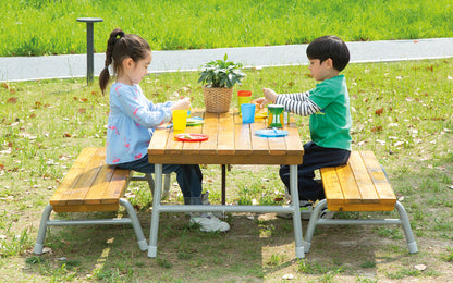 Outdoor table 120 cm foldable made of wood and aluminum