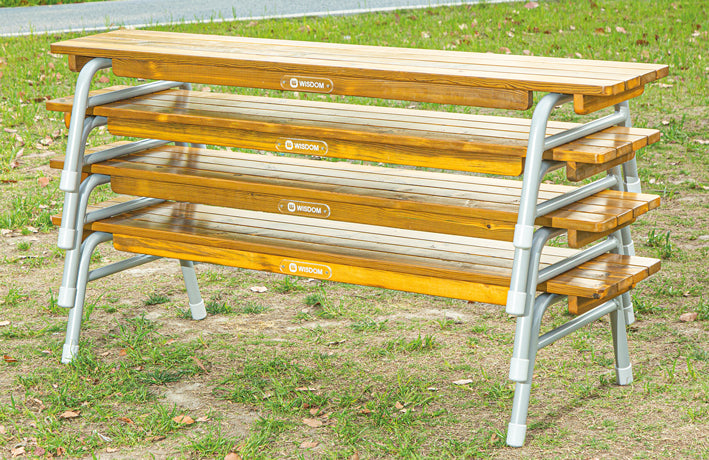 Outdoor Bank 150 cm klappbar aus Holz und Aluminium