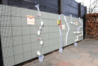 Wasser- und Kugelbahn für Wandspielplatte Outdoor mit viel Zubehör 119tlg. Set