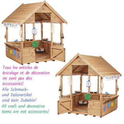 2 Spielhäuser aus Holz zum Spielen, Dekorieren, Verschönern
