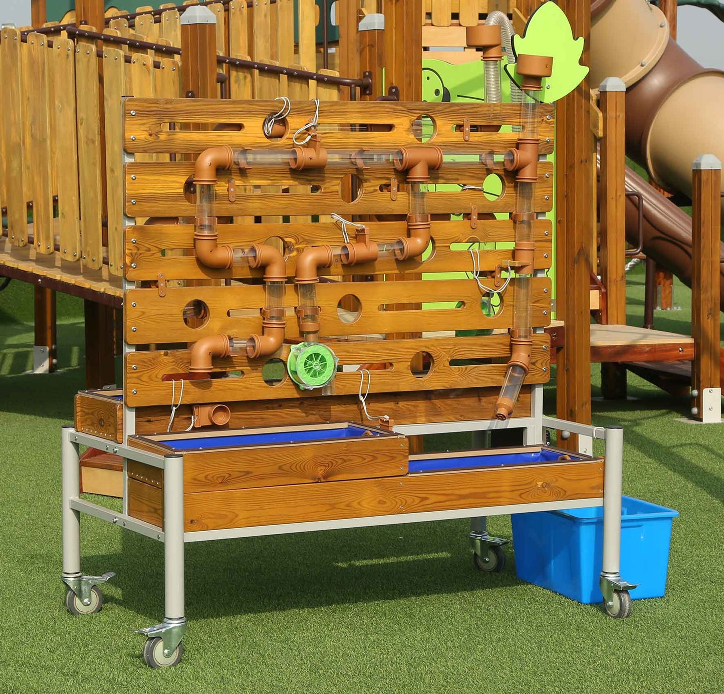 Outdoor table, water play equipment, mobile